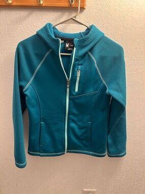 50. Spyder Teal Zip-Up Performance Hoodie